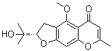 structure of CAS# 80681-42-1, 5-O-Methylvisamminol;(S)-2,3-Dihydro-2-(1-hydroxy-1-methylethyl)-4-methoxy-7-methyl-5H-furo[3,2-g][1]benzopyran-5-one