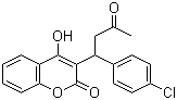 结构式 CAS# 81-82-3, 氯灭鼠灵; 3-(1-(4-氯苯基)-3-氧代丁基)-4-羟基香豆素