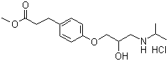 structure of CAS# 81161-17-3, Esmolol hydrochloride;Methyl 3-[4-(2-hydroxy-3-propan-2-ylamino-propoxy)phenyl]propanoate hydrochloride; Brevibloc