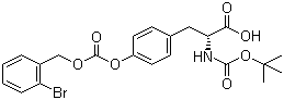 structure of CAS# 81189-61-9, Boc-O-(2-bromo-Cbz)-D-tyrosine;N-tert-Butyloxycarbonyl-O-(2-bromobenzyloxycarbonyl)-D-tyrosine; Boc-D-Tyr(2-Br-Cbz)-OH