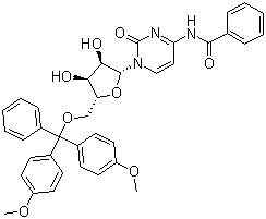 结构式 CAS# 81246-76-6, N-苯甲酰基-5'-O-[双(4-甲氧基苯基)苯甲基]胞苷