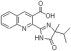 structure of CAS# 81335-37-7, Imazaquin acid ;Imazaquin; 2-(4,5-Dihydro-4-methyl-4-(1-methylethyl)-5-oxo-1H-imidazol-2-yl)-3-quinolinecarboxylic acid; 2-(5-Isopropyl-5-methyl-4-oxo-2-imidazolin-2-yl)-3-quinolinecarboxylic acid