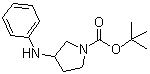 structure of CAS# 816468-24-3, 3-(Phenylamino)-1-pyrrolidinecarboxylic acid 1,1-dimethylethyl ester