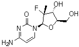 structure of CAS# 817204-33-4, PSI 6130;R 1656; 2'-Deoxy-2'-fluoro-2'-C-methylcytidine