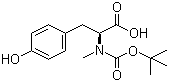 结构式 CAS# 82038-34-4, N-叔丁氧羰基-N-甲基-L-酪氨酸