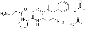 structure of CAS# 823202-99-9, (2S)-beta-Alanyl-L-prolyl-2,4-diamino-N-(phenylmethyl)butanamide acetate;Dipeptide diaminobutyroyl benzylamide diacetate; Acetic acid (2S)-N-[(2S)-4-amino-1-(benzylamino)-1-oxobutan-2-yl]-1-(3-aminopropanoyl)pyrrolidine-2-carboxamide