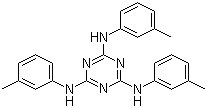 structure of CAS# 82504-70-9, N,N',N''-Tris(3-methylphenyl)-1,3,5-triazine-2,4,6-triamine;Tris(m-methylanilino)melamine