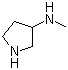 结构式 CAS# 83030-08-4, N-甲基吡咯烷-3-胺; 3-(甲基氨基)吡咯烷