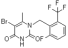 结构式 CAS# 830346-48-0, 5-溴-1-[2-氟-6-(三氟甲基)苄基]-6-甲基嘧啶-2,4(1H,3H)-二酮