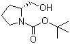 结构式 CAS# 83435-58-9, Boc-D-脯氨醇; (R)-(+)-1-叔丁氧羰基-2-吡咯烷甲醇