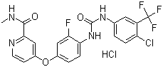 结构式 CAS# 835621-07-3, Regorafenib 盐酸盐