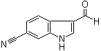 结构式 CAS# 83783-33-9, 3-甲酰基-1H-吲哚-6-甲腈