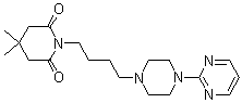 structure of CAS# 83928-76-1, Gepirone;4,4-Dimethyl-1-[4-[4-(2-pyrimidinyl)-1-piperazinyl]butyl]-2,6-piperidinedione