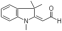 structure of CAS# 84-83-3, 1,3,3-Trimethyl-2-(formylmethylene)indoline;2-(1,3,3-Trimethylindolin-2-ylidene)acetaldehyde; 1,3-Dihydro-1,3,3-trimethyl-2H-indol-2-ylidene acetaldehyde; 2-(Formylmethylene)-1,3,3-trimethylindoline