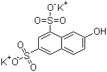 structure of CAS# 842-18-2, Dipotassium 7-hydroxynaphthalene-1,3-disulphonate;2-Naphthol-6,8-disulfonic acid dipotassium salt; 7-Hydroxy-1,3-naphthalenedisulfonic acid dipotassium salt; G salt