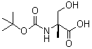 structure of CAS# 84311-18-2, N-[(1,1-Dimethylethoxy)carbonyl]-2-methyl-D-serine;(R)-2-(tert-Butoxycarbonylamino)-3-hydroxy-2-methylpropanoic acid