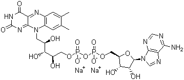 结构式 CAS# 84366-81-4, 黄素腺嘌呤二核苷酸二钠; 黄素腺嘌呤二核甙酸二钠; 核黄素-5'-腺苷二磷酸二钠盐