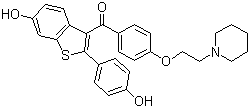 结构式 CAS# 84449-90-1, 雷洛昔芬; 雷洛西芬; [6-羟基-2-(4-羟基苯基)苯并[b]噻酚-3-基][4-[2-(1-哌啶基)乙氧基]苯基]甲酮