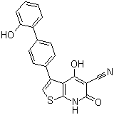 结构式 CAS# 844499-71-4, A-769662; 4-羟基-3-(2'-羟基-1,1'-联苯-4-基)-6-氧代-6,7-二氢噻吩并[2,3-b]吡啶-5-甲腈