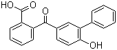 structure of CAS# 84627-04-3, Fendizoic acid;2-[(6-Hydroxy[1,1'-biphenyl]-3-yl)carbonyl]benzoic acid