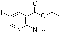 结构式 CAS# 848093-36-7, 2-氨基-5-碘-3-吡啶羧酸乙酯