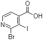 结构式 CAS# 848243-29-8, 2-溴-3-碘异烟酸