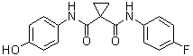 结构式 CAS# 849217-60-3, 环丙烷-1,1-二甲酸 N-(4-氟苯基)酰胺 N'-(4-羟基苯基)酰胺