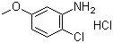 structure of CAS# 85006-21-9, 2-Chloro-5-methoxyaniline hydrochloride;6-Chloro-m-anisidine hydrochloride