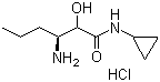 structure of CAS# 850252-34-5, (3S)-3-Amino-N-cyclopropyl-2-hydroxyhexanamide hydrochloride