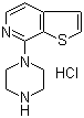 结构式 CAS# 850734-85-9, 7-(1-哌嗪基)噻吩并[2,3-c]吡啶盐酸盐