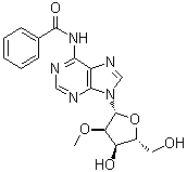 结构式 CAS# 85079-00-1, N6-苯甲酰基-2'-O-甲基腺苷