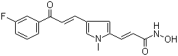 结构式 CAS# 852475-26-4, MC 1568; 3-[4-[3-(3-氟苯基)-3-氧代-1-丙烯基]-1-甲基-1H-吡咯-2-基]-N-羟基-2-丙烯酰胺