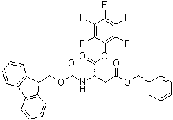 structure of CAS# 86061-03-2, N-[(9H-Fluoren-9-ylmethoxy)carbonyl]-L-aspartic acid 1-(pentafluorophenyl) 4-(phenylmethyl) ester