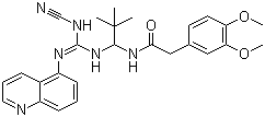 结构式 CAS# 861393-28-4, A-740003; N-[1-[[(氰基氨基)(5-喹啉亚氨基)甲基]氨基]-2,2-二甲基丙基]-3,4-二甲氧基苯乙酰胺