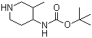 structure of CAS# 866538-96-7, (3-Methyl-4-piperidinyl)carbamic acid tert-butyl ester