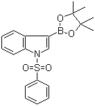 结构式 CAS# 870717-93-4, 1-(苯磺酰基)-3-吲哚硼酸频哪醇酯