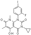 结构式 CAS# 871700-24-2, 3-环丙基-1-(2-氟-4-碘苯基)-5-羟基-6,8-二甲基-1H,8H-吡啶并[2,3-d]嘧啶-2,4,7-三酮