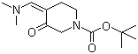 structure of CAS# 871726-72-6, 4-[(Dimethylamino)methylene]-3-oxo-1-piperidinecarboxylic acid tert-butyl ester