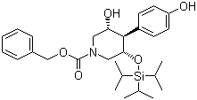 结构式 CAS# 873945-27-8, (3R,4R,5S)-3-羟基-4-(4-羟基苯基)-5-(三异丙基硅氧基)哌啶-1-甲酸苄酯