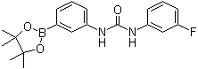 结构式 CAS# 874302-03-1, N-(3-氟苯基)-N'-[3-(4,4,5,5-四甲基-1,3,2-二氧杂环戊硼烷-2-基)苯基]脲