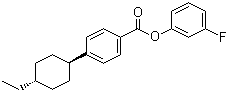 结构式 CAS# 87592-58-3, 4'-反式-乙基环己基苯甲酸 3-氟苯酯