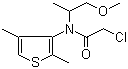 结构式 CAS# 87674-68-8, 二甲吩草胺; 2-氯-N-(2,4-二甲基-3-噻吩基)-N-(2-甲氧基-1-甲基乙基)乙酰胺