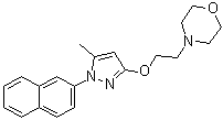 结构式 CAS# 878141-96-9, 4-[2-[[5-甲基-1-(2-萘基)-1H-吡唑-3-基]氧基]乙基]吗啉