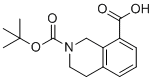 structure of CAS# 878798-87-9, 2-[(Tert-butoxy)carbonyl]-1,2,3,4-tetrahydroisoquinoline-8-carboxylic acid;2-[(2-methylpropan-2-yl)oxycarbonyl]-3,4-dihydro-1H-isoquinoline-8-carboxylic acid