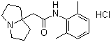 结构式 CAS# 88069-49-2, 盐酸吡西卡呢; N-(2,6-二甲基苯基)-2-(1,2,3,5,6,7-六氢吡咯烷嗪-8-基)乙酰胺盐酸盐