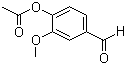 结构式 CAS# 881-68-5, 乙酰香兰素; 4-乙酰氧基-3-甲氧基苯甲醛