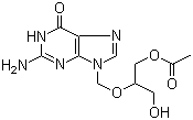structure of CAS# 88110-89-8, Ganciclovir mono-O-acetate;9-[[2-(Acetyloxy)-1-(hydroxymethyl)ethoxy]methyl]-2-amino-1,9-dihydro-6H-purin-6-one