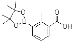 结构式 CAS# 882678-82-2, 2-甲基-3-(4,4,5,5-四甲基-1,3,2-二氧硼杂环戊烷-2-基)苯甲酸