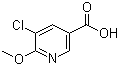 结构式 CAS# 884494-85-3, 5-氯-6-甲氧基烟酸