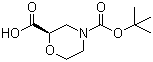 结构式 CAS# 884512-77-0, (2R)-2,4-吗啉二羧酸 4-叔丁酯